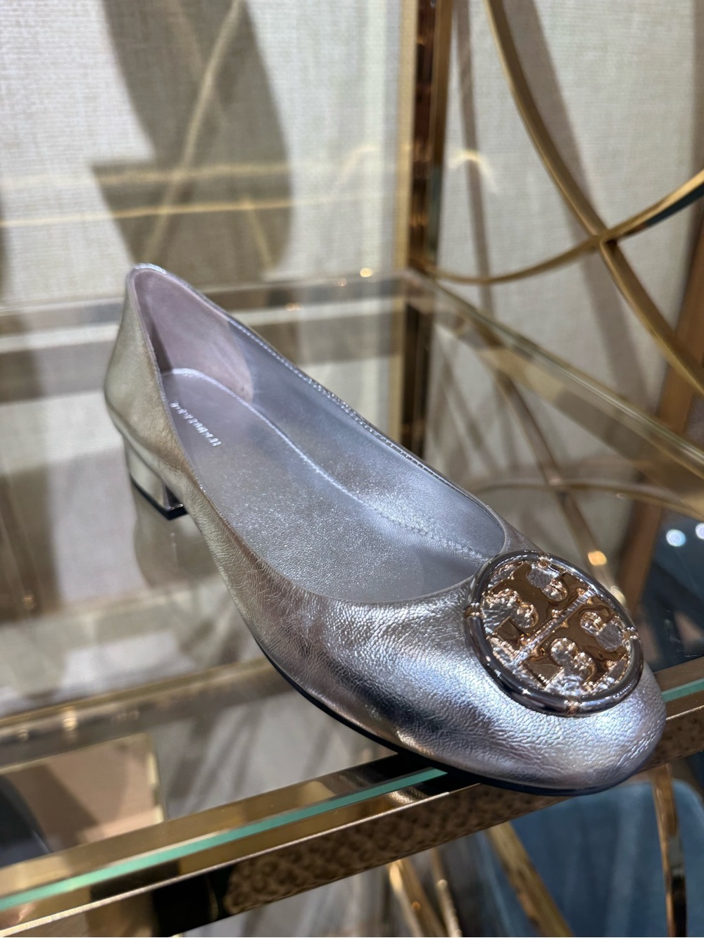 TORY BURCH Multi Logo Leather Block Heel Pump Shoes
